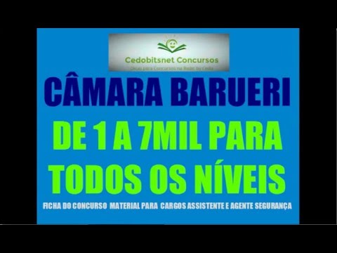 CONCURSO PÚBLICO CÂMARA BARUERI SP FICHA CONCURSO E MATERIAL ESTUDO TODOS NÍVEIS CEDOBITSNET