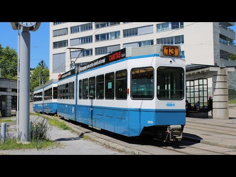 Strassenbahn Zürich Tram 2000 auf der Linie 13 Richtung Albisgütli