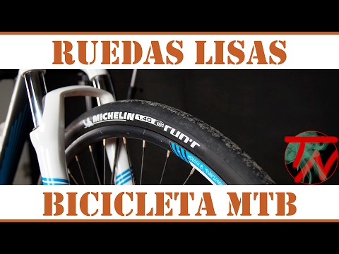 Cubiertas lisas asfalto en bicicleta de montaña mtb 🚴