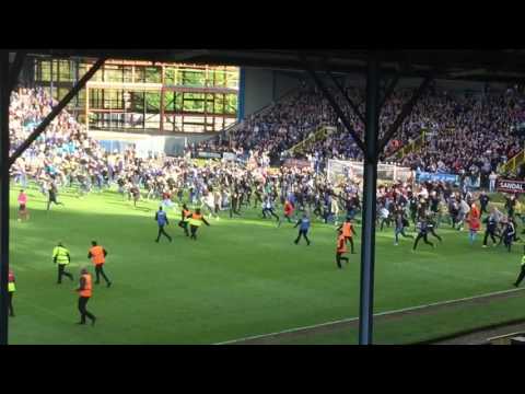 FC Halifax Town fans react to the side gaining promotion.