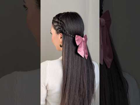 Cute easy hairstyles for medium, long hair 🎀🩷 #hairstyle #hair #hairtok #youtubeshorts