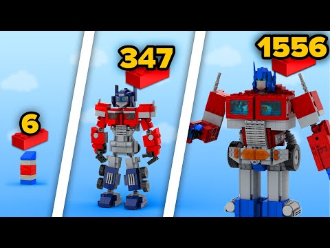 LEGO OPTIMUS PRIME From 6 to 1556 Parts | Comparison