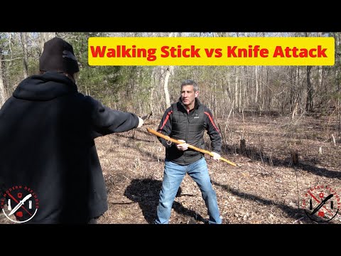 How To Use a Walking Stick for Self-Defense:  Walking Stick vs Knife Attack