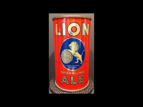 Lion Sparkling Ale Vintage IRTP Flat Top Beer Can with Opening Instructions