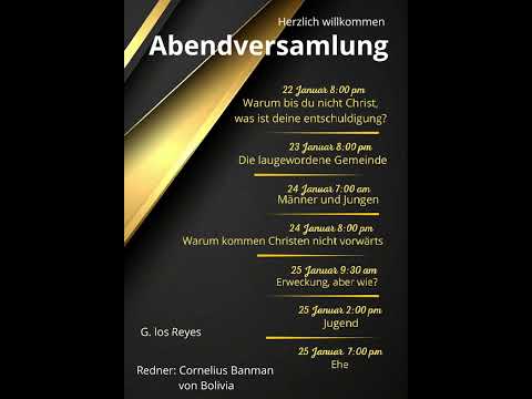 Cornelius Banman Bolivia 4. 24 Jan 2026 pm. Warum kommen Christen nicht vorwärts?
