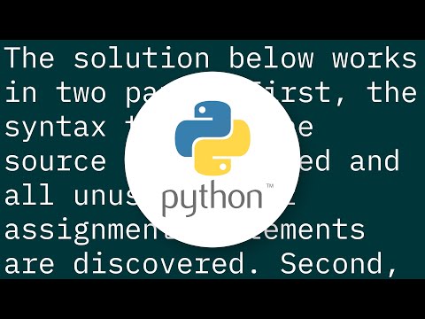 Remove unused variables in Python source code