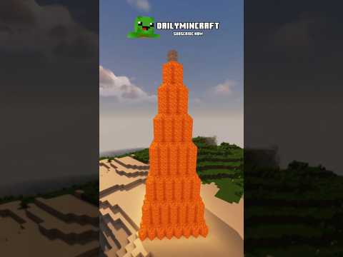 DAILY MINCRAFT - Building The TALLEST Cobblestone Tower EVER in minecraft #shorts