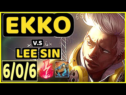 BLABER (EKKO) vs LEE SIN - 6/0/6 KDA JUNGLE GAMEPLAY - NA Ranked DIAMOND