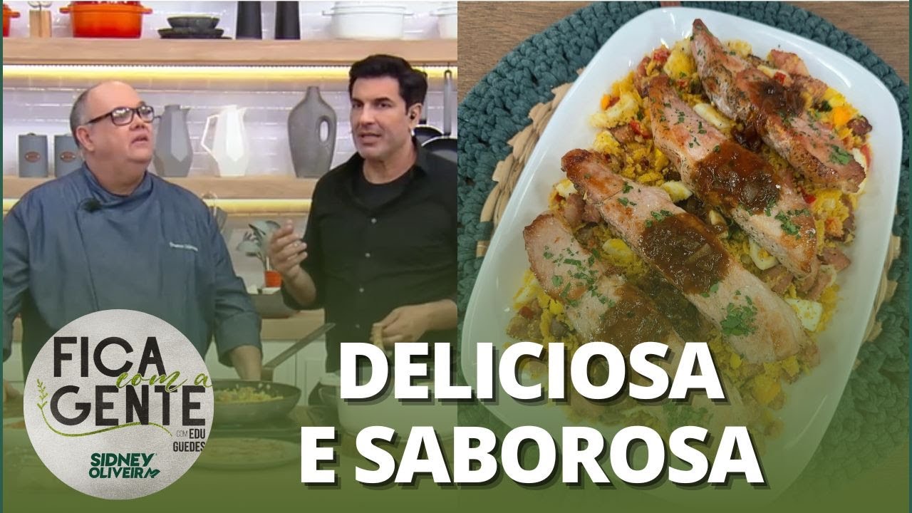 Picanha suína ao molho de barbecue e farofa | Fica com a Gente