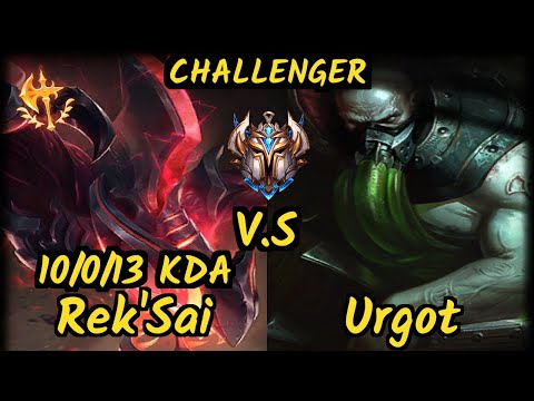 MVP Yondu (REK'SAI) vs URGOT - 10/0/13 KDA JUNGLE CHALLENGER GAMEPLAY - KR