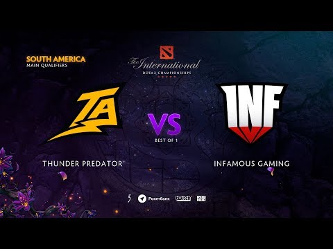 Thunder Predator vs Infamous Gaming, TI9 Qualifiers SA, bo1 [Eiritel]