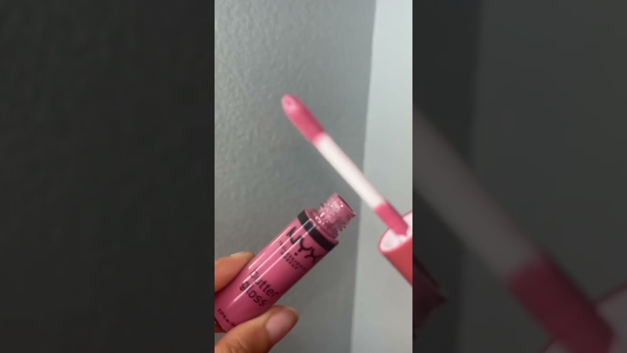 nyx cosmetics butter gloss swatch in the shade: “tiramisu” 💕