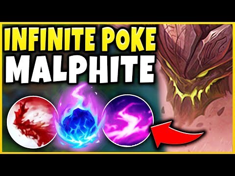 THE BEST WAY TO FORCE RAGE-QUITS! INFINITE POKE MALPHITE IS 100% TOO MUCH! - League of Legends