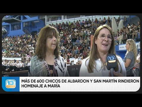 Más de 600 chicos de Albardon y San Martín rindieron homenaje a María
