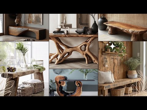 Stunning Live Edge Console Tables & Entryway Benches  Rustic & Modern Home Decor Ideas