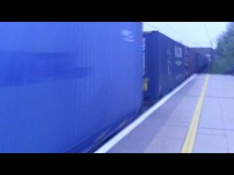 Diverted DB 66105 passes Wallyford working 4S49 Daventry-Grangemouth Malcolm Intermodal 29/04/17