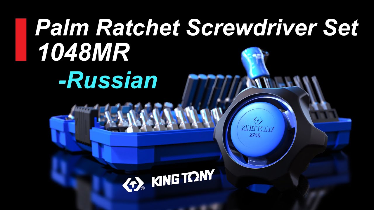 Набір біт та головок з тримачем 49 одиниць в пластиковому кейсі KING TONY 1048MR