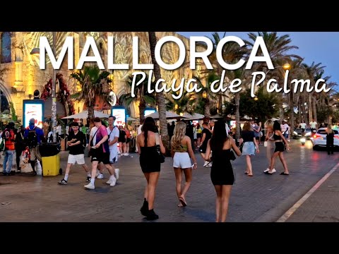 🇪🇦MALLORCA island | Evening VIBE in  PLAYA de Palma  | Spain 2024 4K