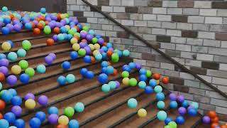 6,666 Color Balls on stair in blender || Particle Simulation || Blender