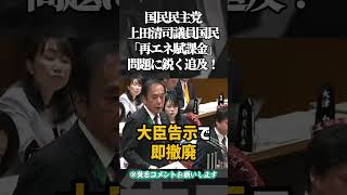 国民民主党・上田清司議員国民「再エネ賦課金」問題に鋭く追及！＃高市早苗#自民党 #国民民主党 ＃参政党 #政治  ＃立憲民主党#国会＃竹田恒泰