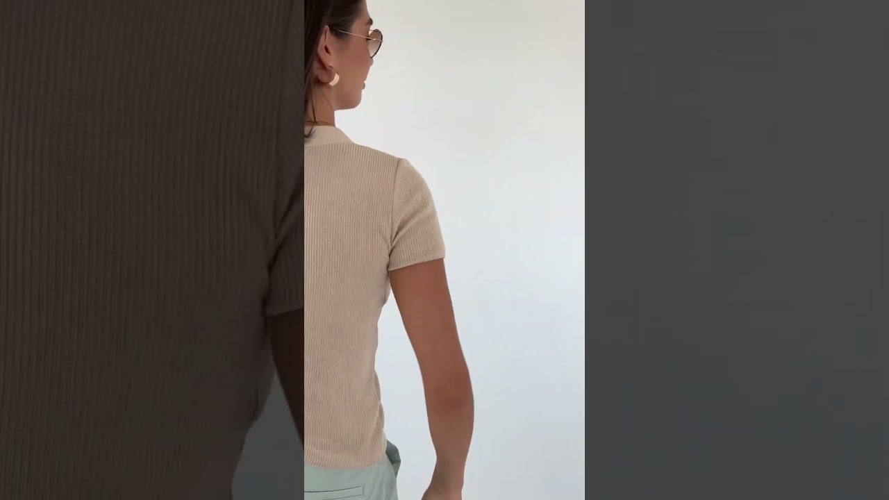 Knit T-Shirt  Beige