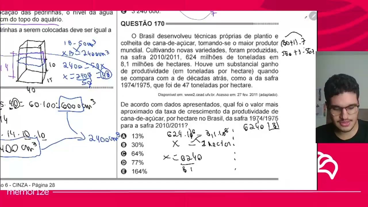 Resolução em Vídeo — Questão 170 ENEM 2014 PPL