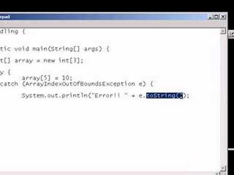 Java Video Tutorial 9: Exceptions