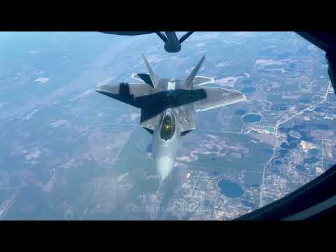 F-22 Raptors Refueling | 4K Video