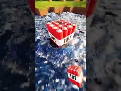 Insane TNT vs Water Physics in Minecraft RTX! 😱🔥 #viral