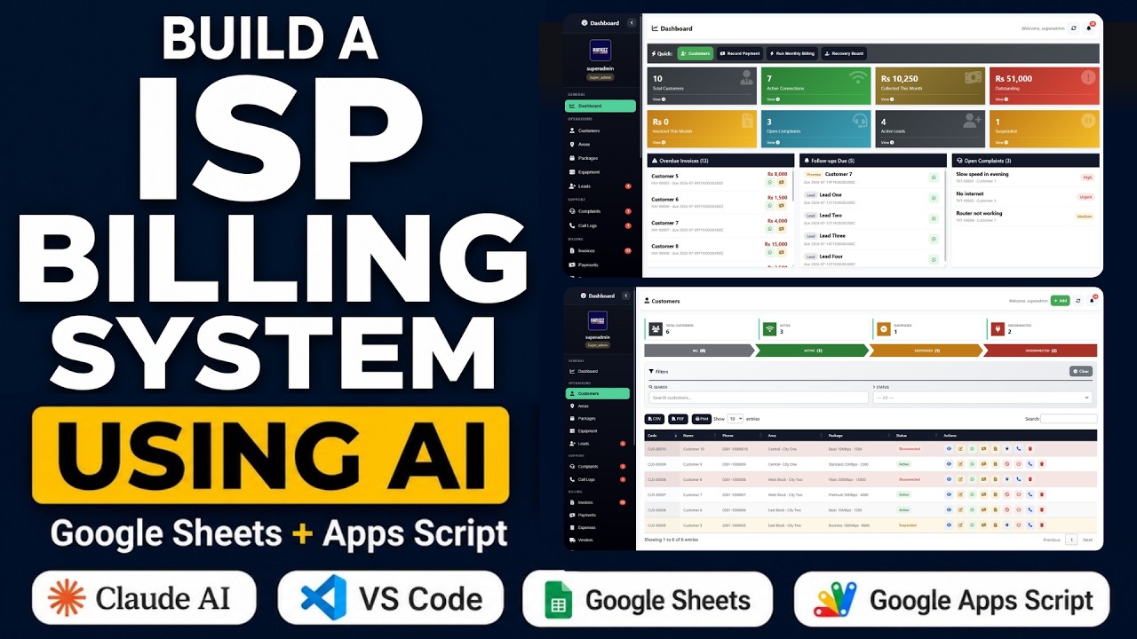 How to Build an ISP Billing System with Google Apps Script & Claude Code