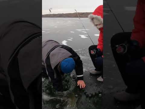 First Ice Fishing HEARTBREAK (Best or Worst Landing Man?)
