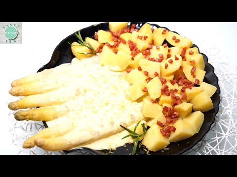 Perfekter Spargel mit schneller Sauce Hollandaise, Schinken & Kartoffeln|German Style Asparagus 115