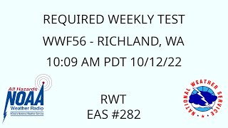 WWF56 Required Weekly Test from NWS Pendleton, Oregon - EAS #282 - 10:09 AM PDT 10/12/22