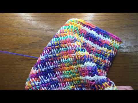 Tunisian Ladder Stitch ~~ No Curl Stitch ~~ Crochet a Dishcloth With Me