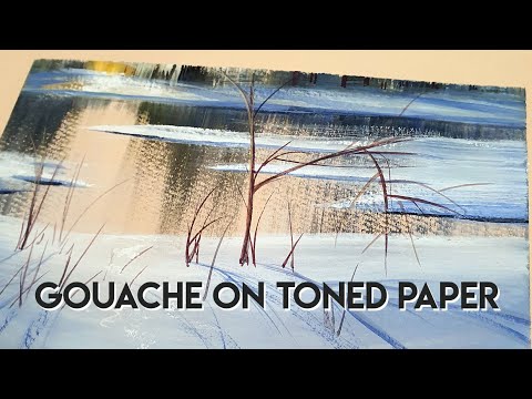 Snowy gouache paintings tutorial ✶ How to layer and blend gouache