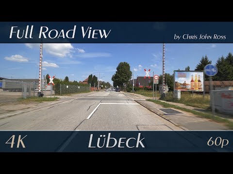 Lübeck, Germany: Schlutup - Mecklenburger Straße, Fabrikstraße - 4K (UHD/2160p/60p) Video