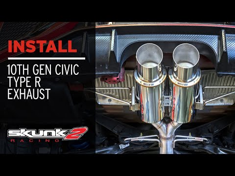 Installing Skunk2 10th Gen Civic Type R Downpipe & MegaPower Double Barrel Exhaust!