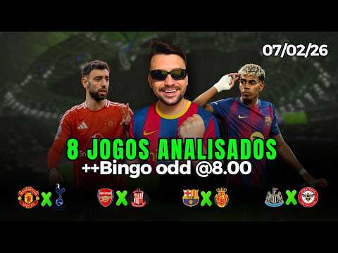 PALPITES E APOSTAS DE FUTEBOL PARA HOJE 07 02 2026 + BILHETE PRONTO (SÁBADO)