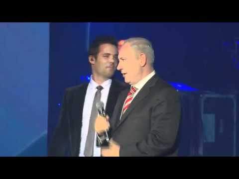 Prime Minister Benjamin Netanyahu Compliments Michael HarPaz at Taglit