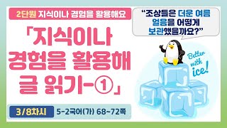 🦘5-2 2단원 「지식이나 경험을 활용해 글 읽기-①」 국어 68~72쪽 (3차시)【지식이나 경험을 활용해요】 | 5학년 2학기 국어