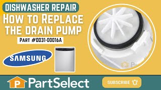 Samsung Dishwasher Repair - How to Replace the Drain Pump (Samsung Part # DD31-00016A)