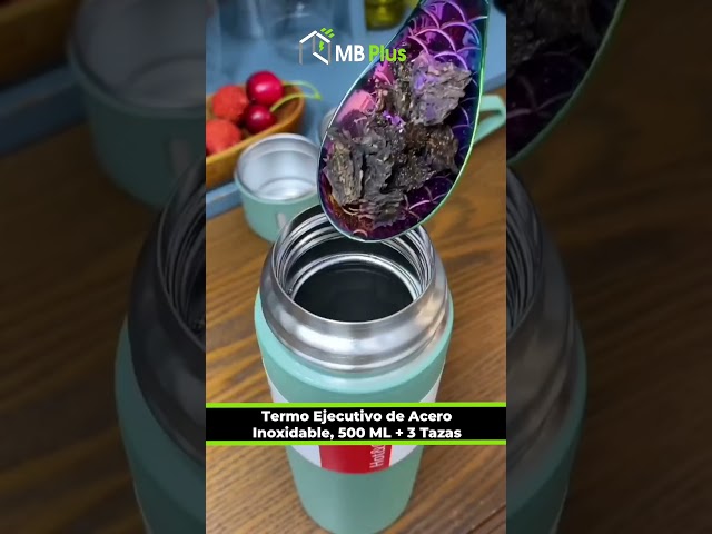 Vídeo relacionado con Botella de agua de acero inoxidable [500 ml],Termo para café y té 24 h frío, 13 h caliente, diseño Attack on Titan (Policía Military, verde)