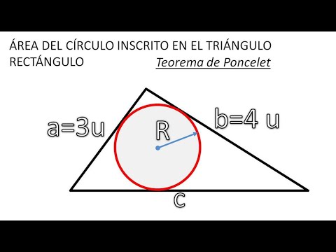 ÁREA CÍRCULO INSCRITO EN TRIÁNGULO RECTÁNGULO. Teorema de Poncelet