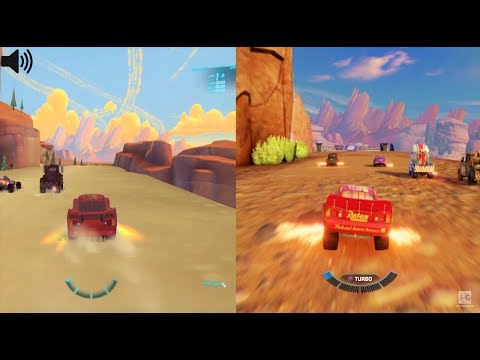 Cars 2 vs Cars 3 Comparison - Timberline Sprint - Radiator Springs Red Dirt Derby - Gameplay HD