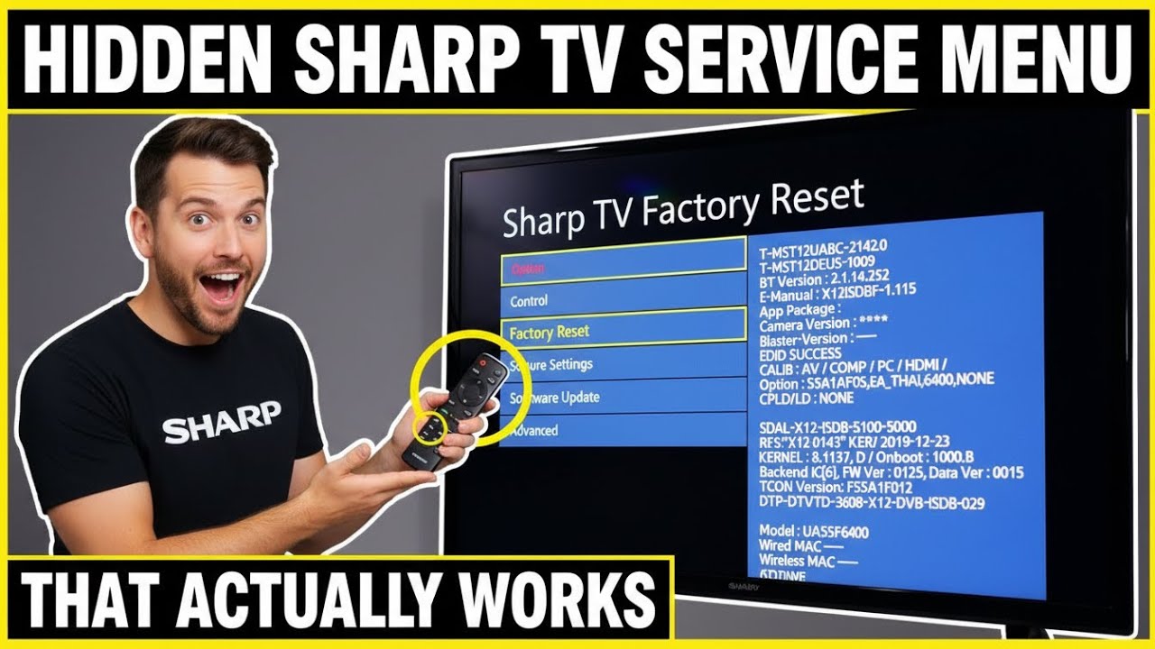 Sharp TV Service Menu Access | Hidden Codes, Hotel Mode Fix & Safe Exit