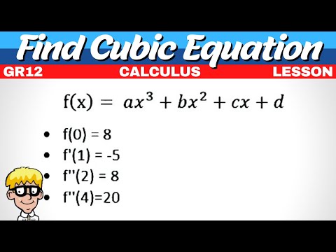 Determine Cubic Equation Calculus grade 12