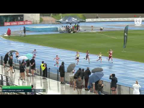 Girls Under 10 100m H1 - 2020 State Combined Events Championships // LAVicTV