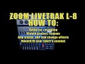 ZOOM LIVETRAK L-8   Recording, new project setup with effects