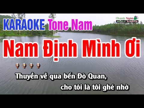Nam Định Mình Ơi Karaoke | Tone Nam | Nhạc Sống Thanh Ngân