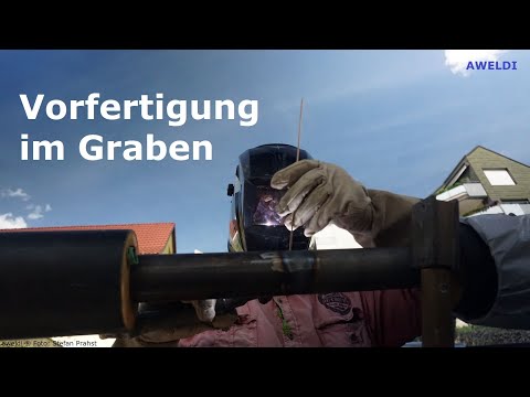 Rohrleitungsbau und Rohrschweißen in der Fernwärme im Fernwärmegraben in Heidenheim YT Channel FHD